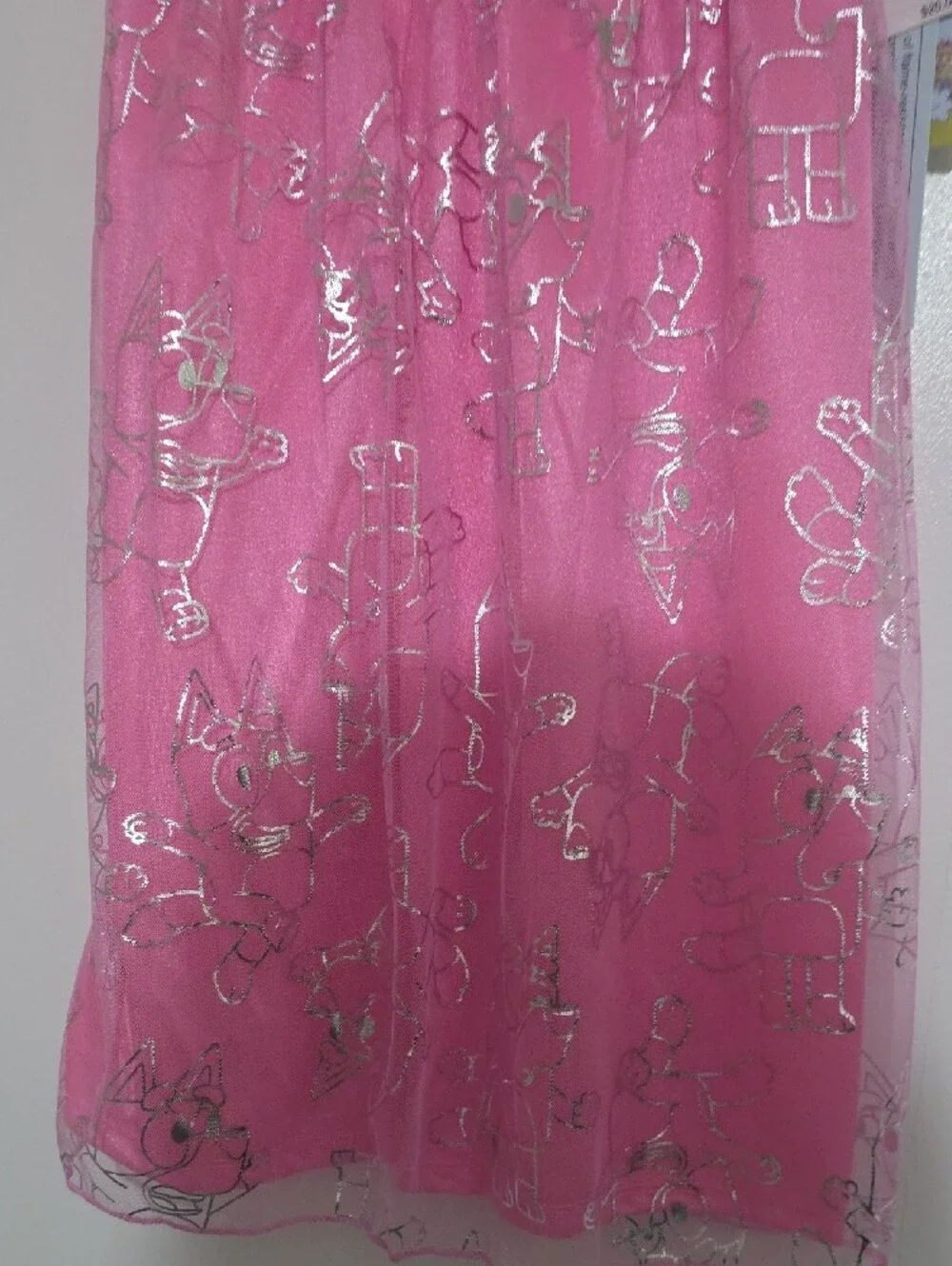 Disney Pink Bluey Girls' Nightgown with Sheer Sleeves